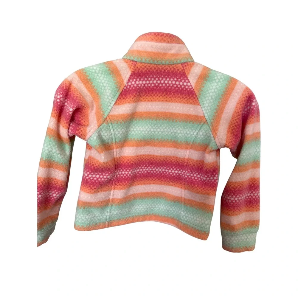 Columbia Girls' Benton Springs II Printed Fleece Pastel‎ stripe jacket XXS 4-5
